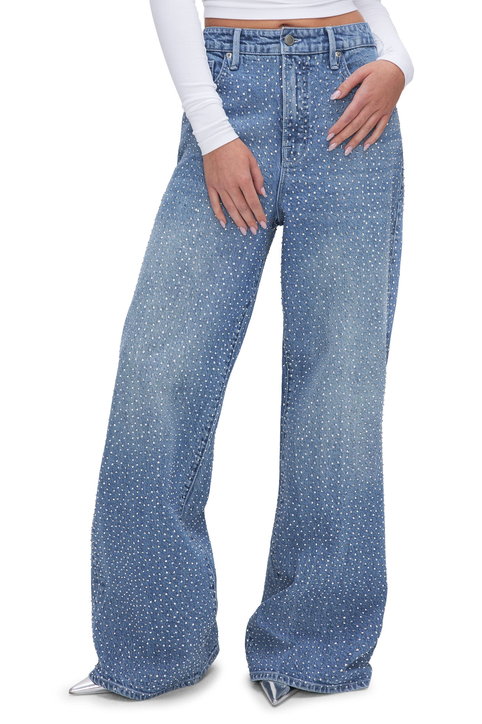 Women's Fashion Glitter Diamante Jeans