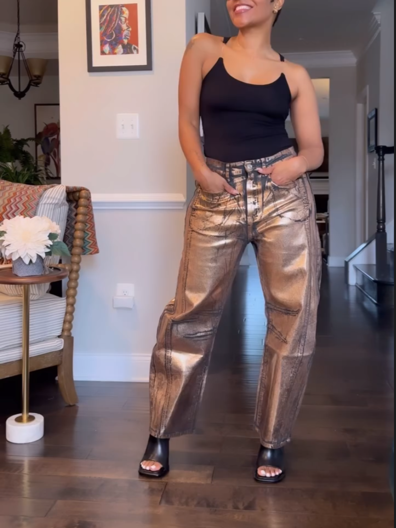 Women's Fashion Gilded Jeans