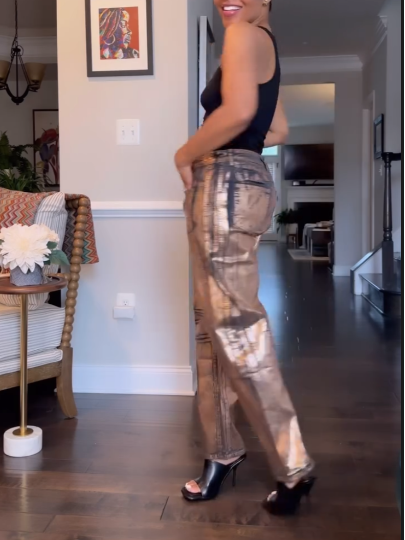 Women's Fashion Gilded Jeans
