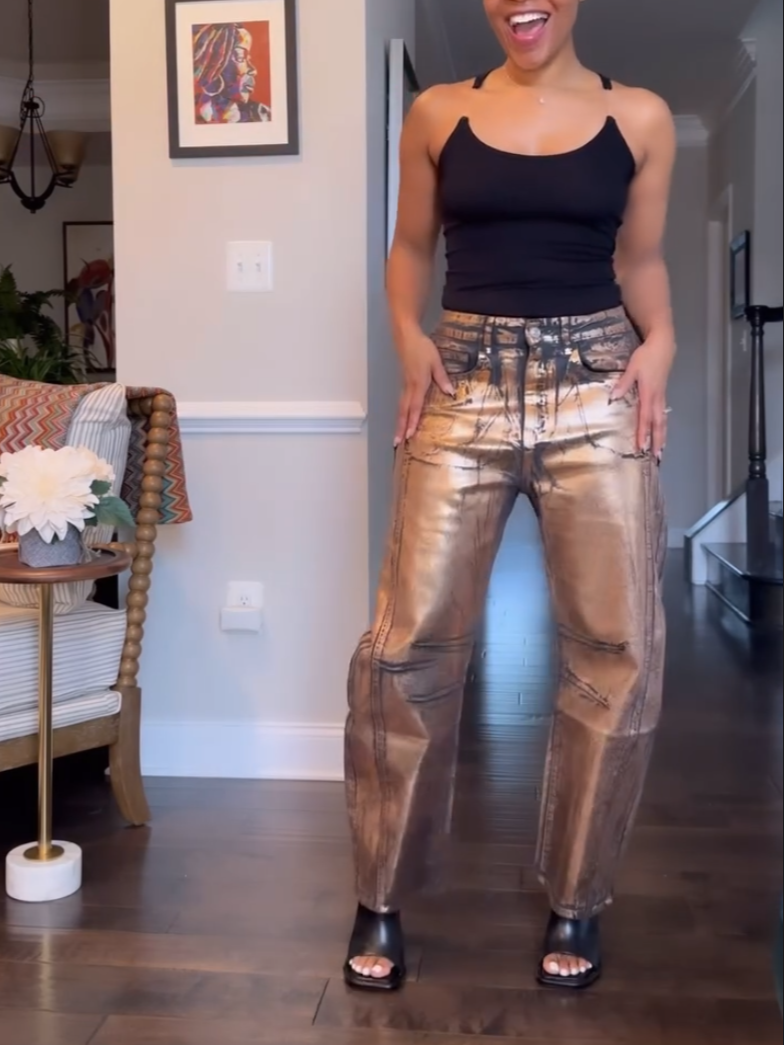 Women's Fashion Gilded Jeans