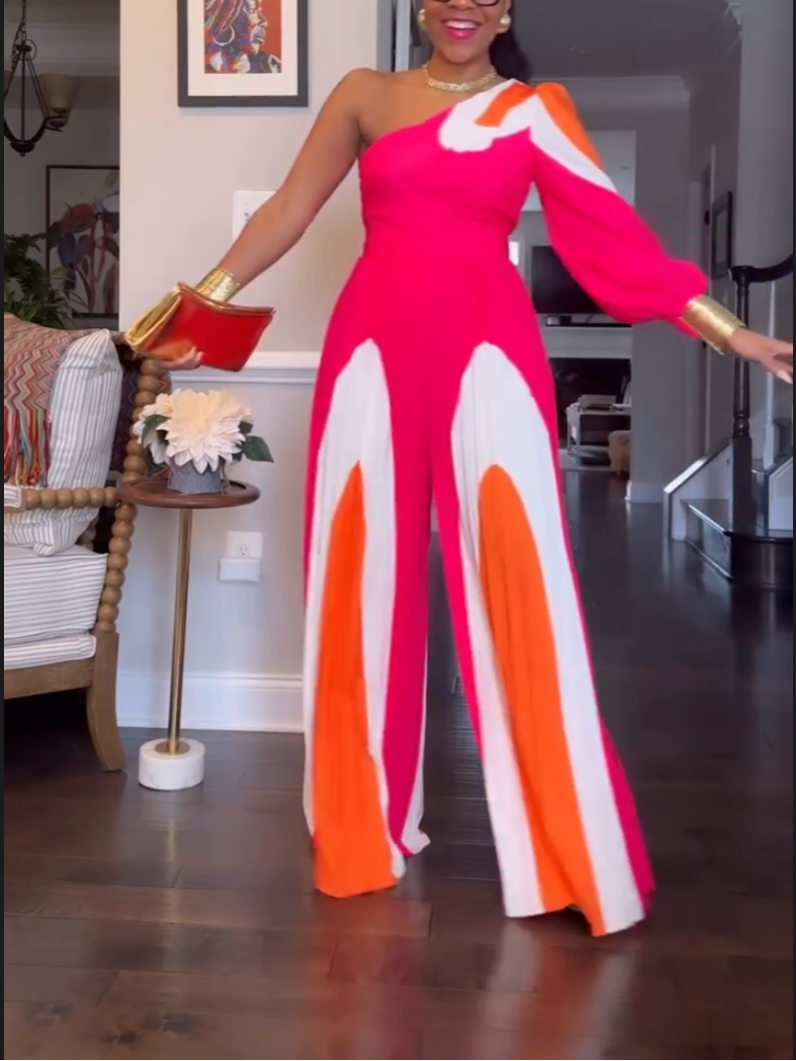 Women's Rose One-shoulder Jumpsuit