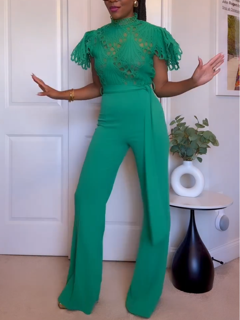 Green Lace Jumpsuit