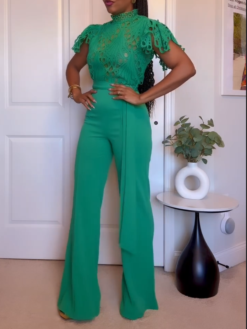 Green Lace Jumpsuit