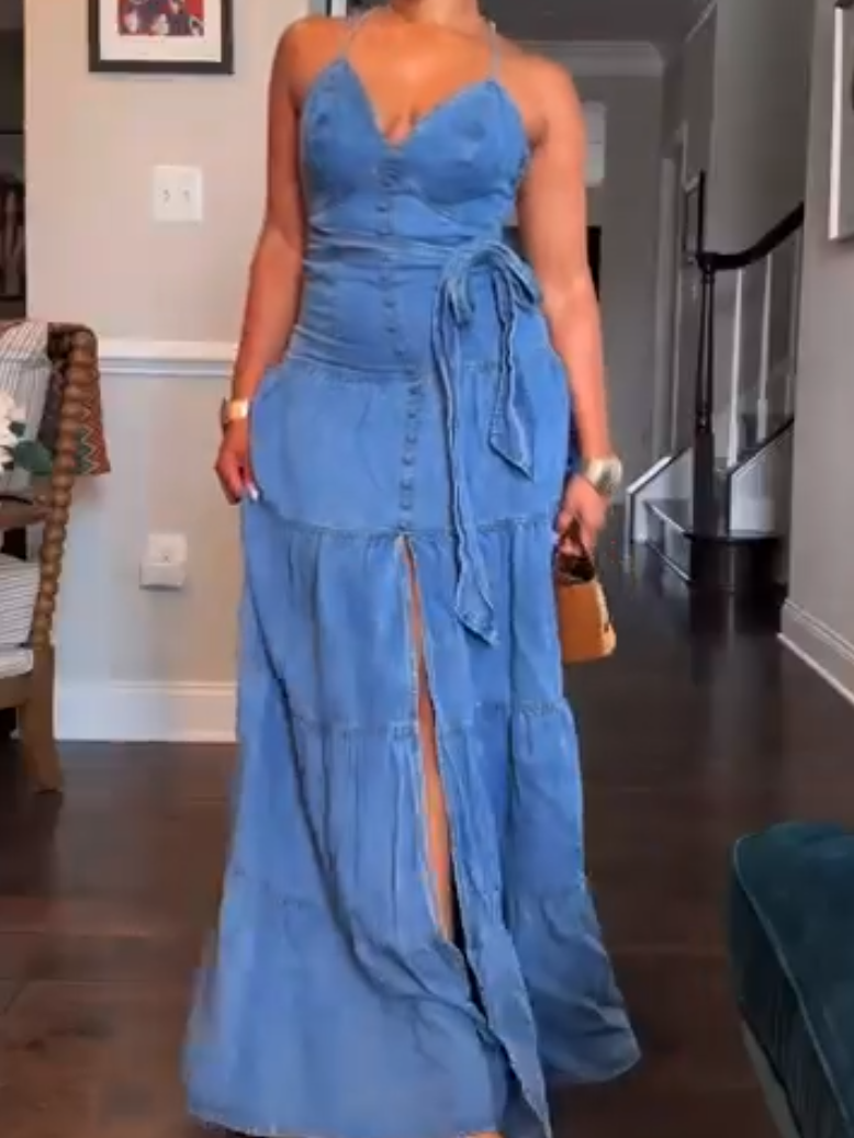 Stunning Denim Sling Dress