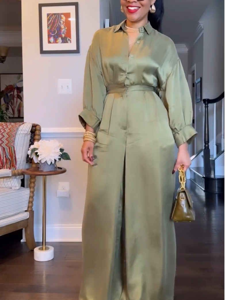 Elegant Casual Green Jumpsuit