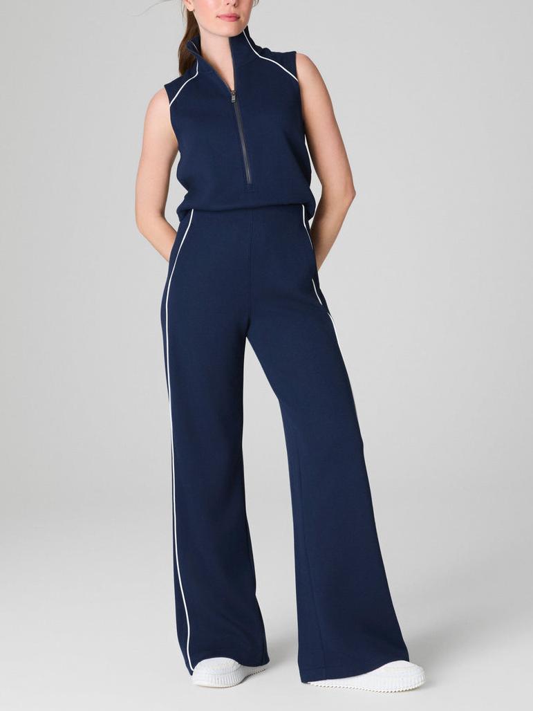 Women's Casual Sleeveless Mockneck Jumpsuit