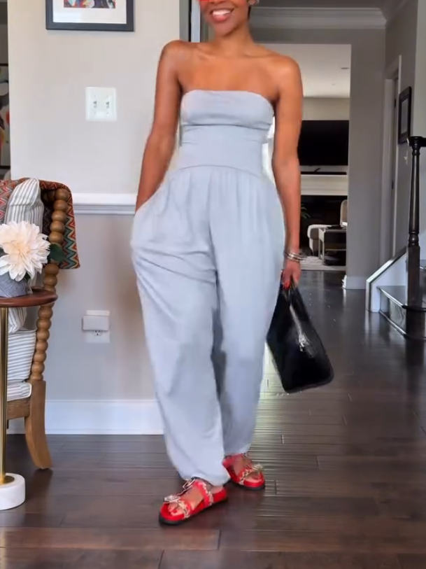 Casual Strapless Jumpsuit