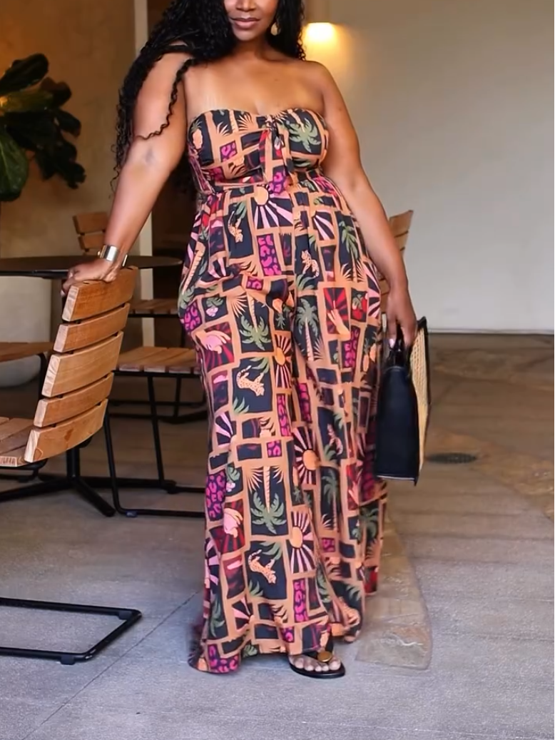 Women's Summer Printed Sleeveless Jumpsuit