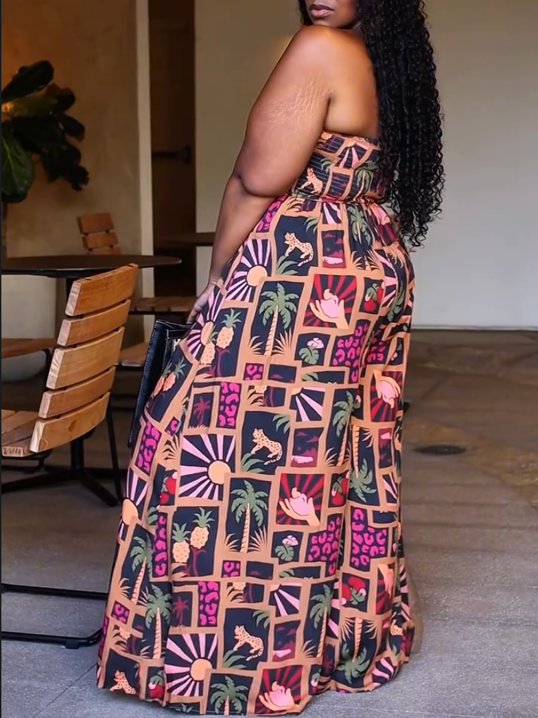 Women's Summer Printed Sleeveless Jumpsuit