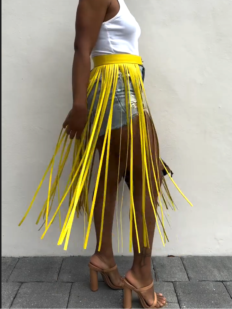 Stunning Yellow Tassel Belt