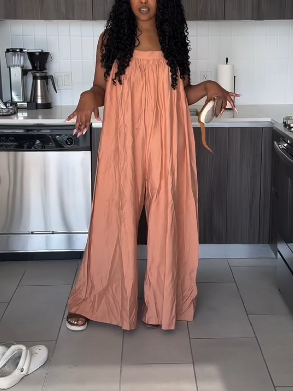 Casual Sling Skin Color Jumpsuit