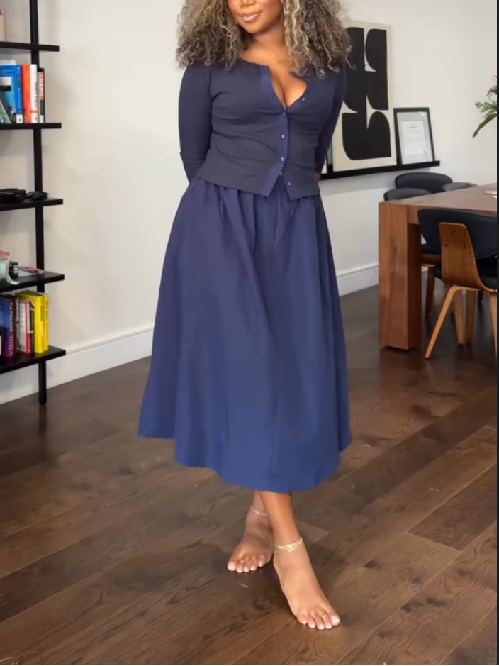 Casual Knitted Two-piece Set