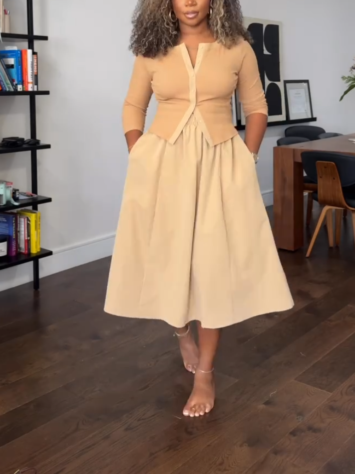 Casual Knitted Two-piece Set