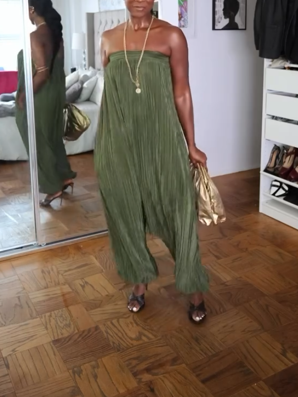 Elegant Green Strapless Jumpsuit