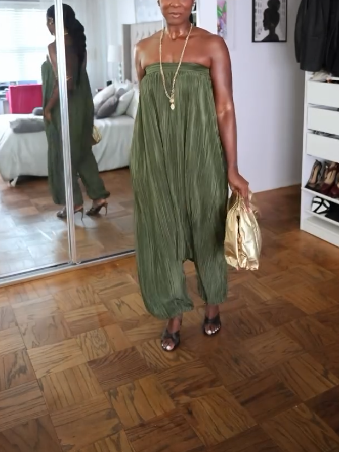 Elegant Green Strapless Jumpsuit