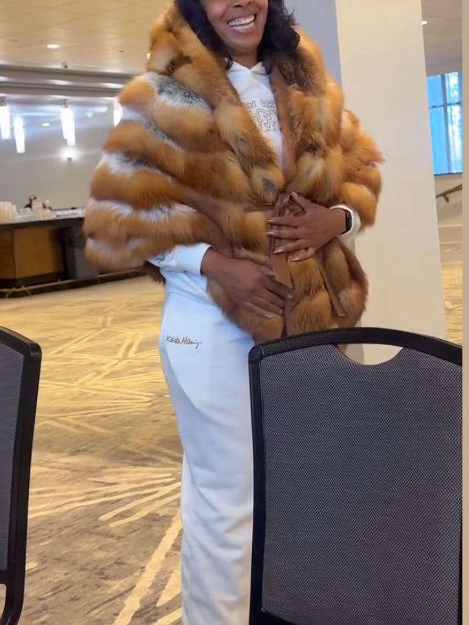 Women's Elegant Red Fox Fur Ponchos