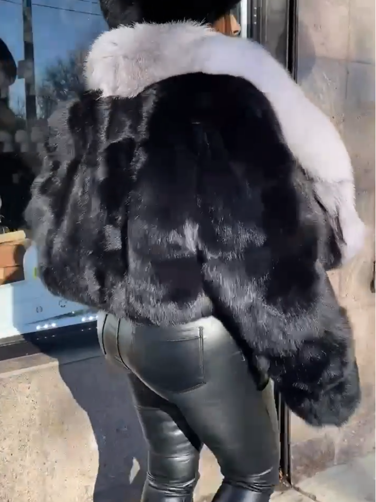 Warm Black Fur Short Jacket