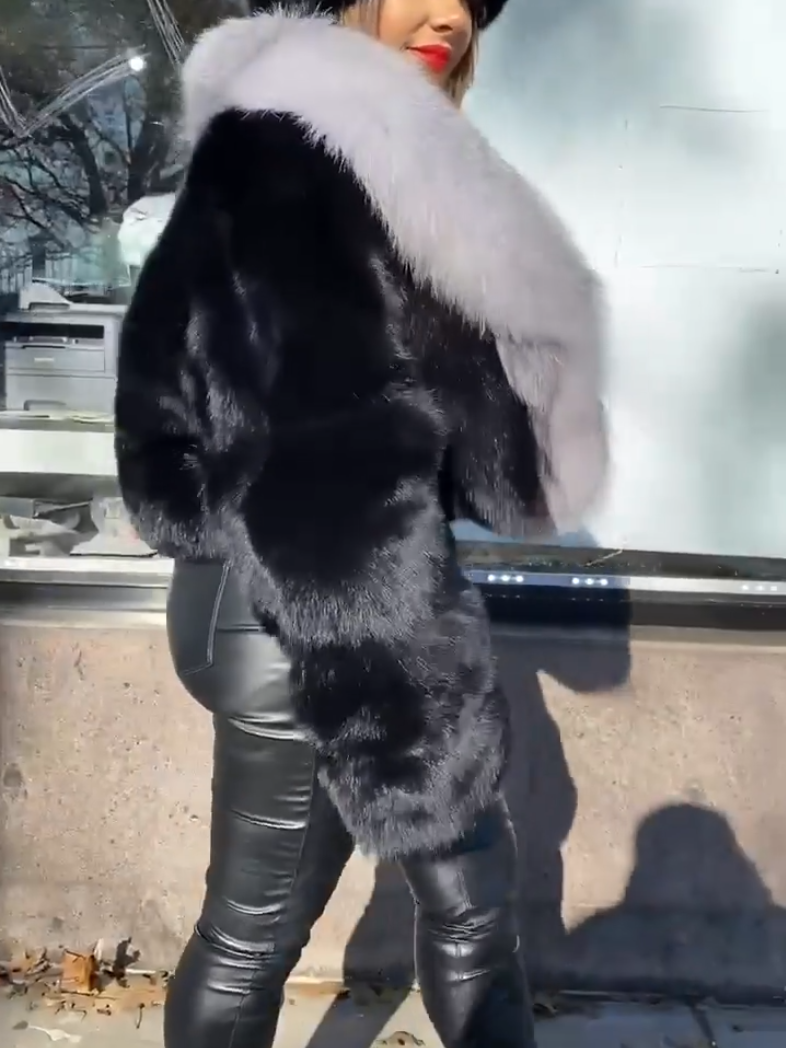 Warm Black Fur Short Jacket