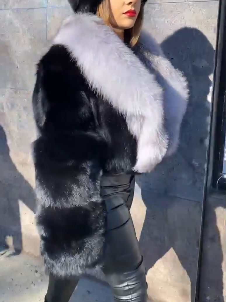 Warm Black Fur Short Jacket