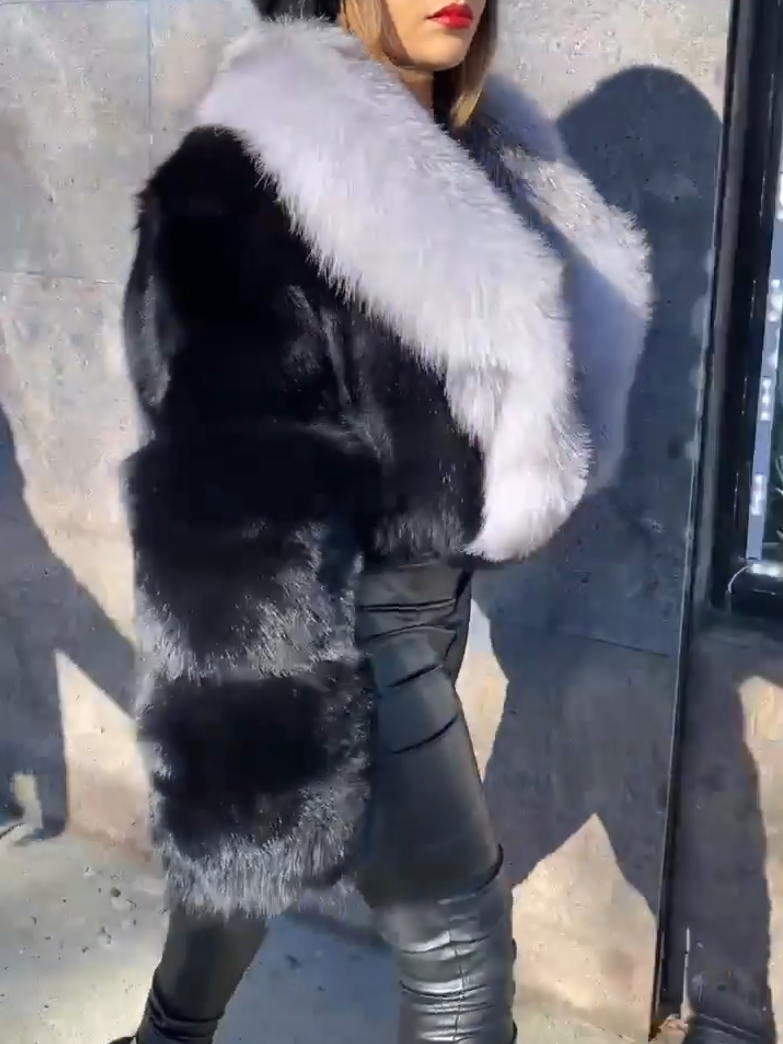 Warm Black Fur Short Jacket