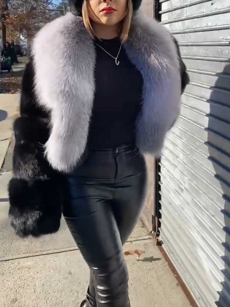 Warm Black Fur Short Jacket