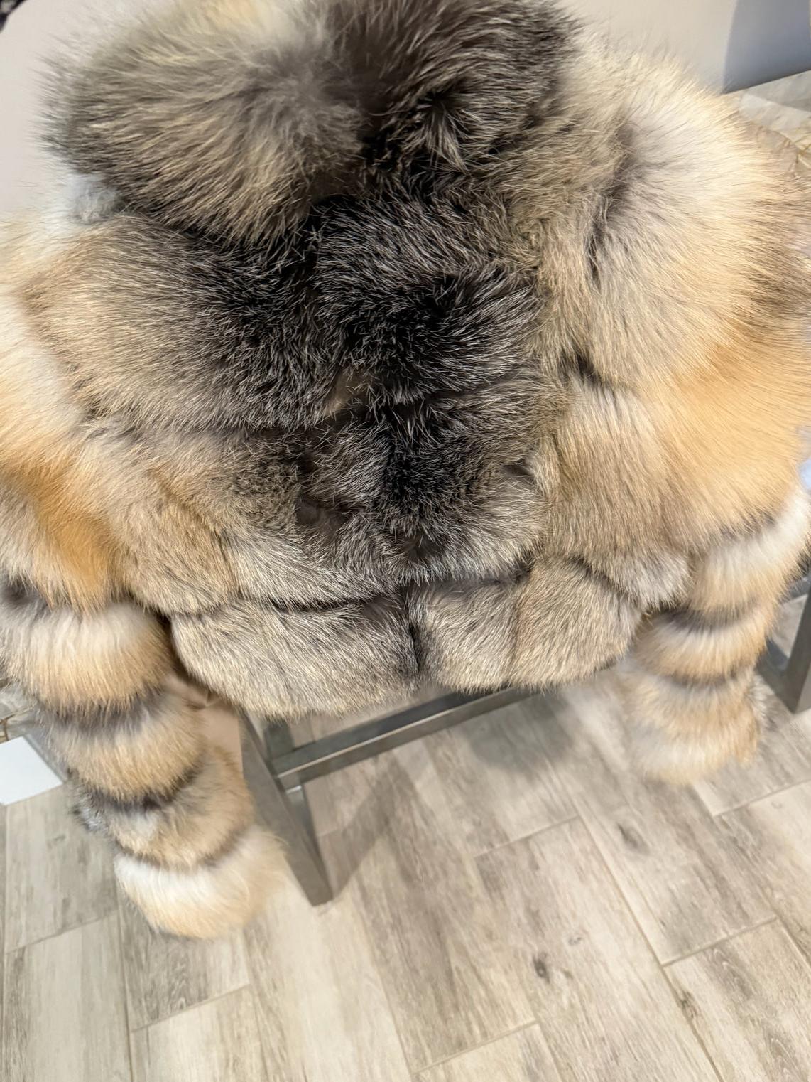 Gorgeous Warm Grey Fox Fur Jacket