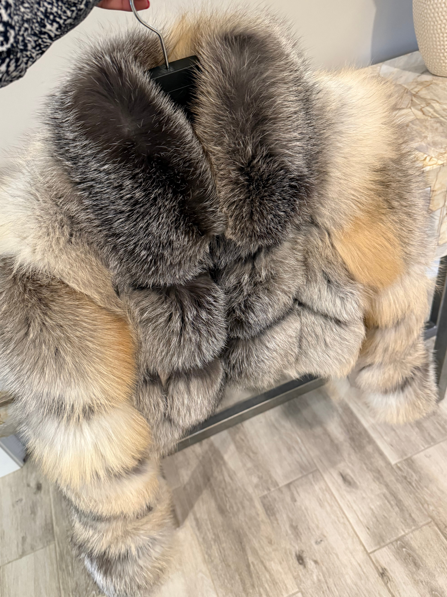 Gorgeous Warm Grey Fox Fur Jacket