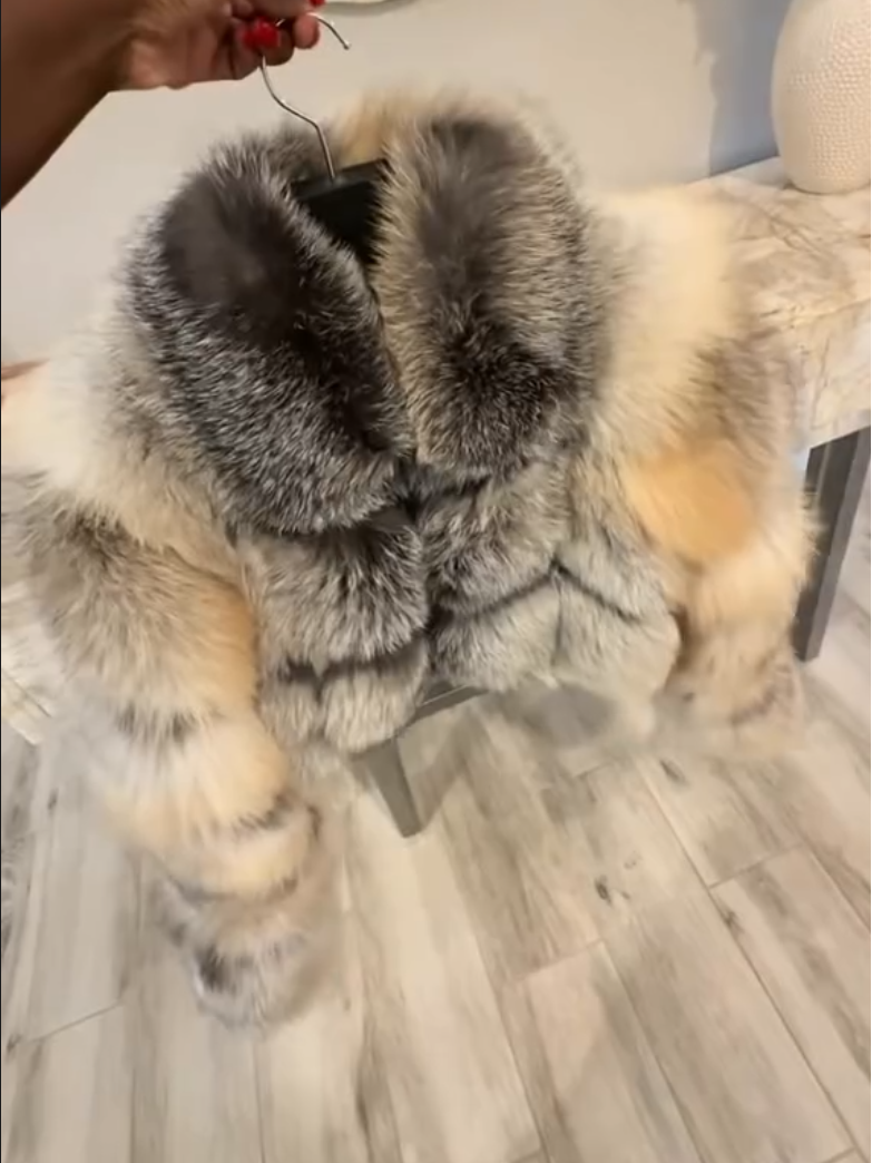 Gorgeous Warm Grey Fox Fur Jacket