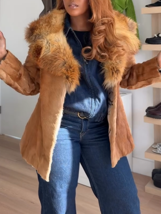 Yellow Vintage Fur Jacket