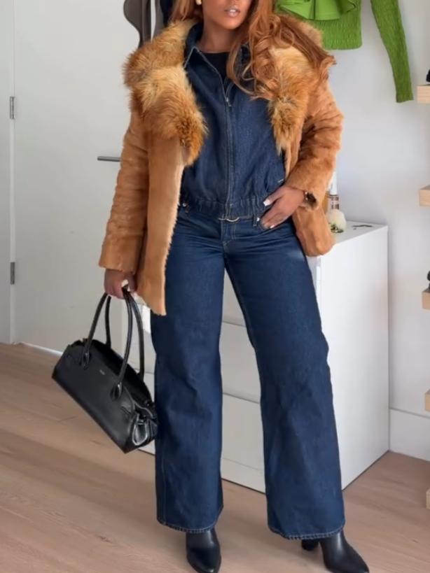 Yellow Vintage Fur Jacket