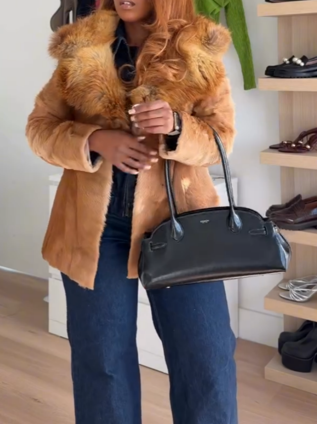 Yellow Vintage Fur Jacket