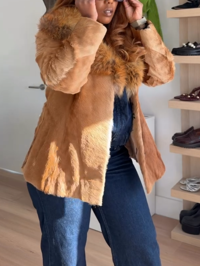 Yellow Vintage Fur Jacket