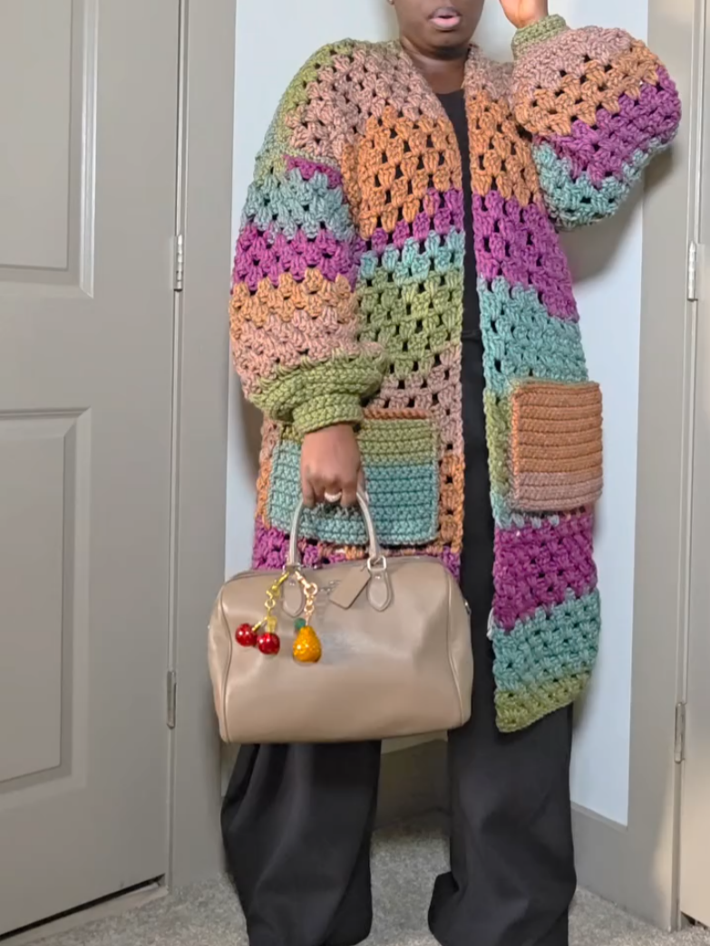 Elegant Colorful Knitted Jacket