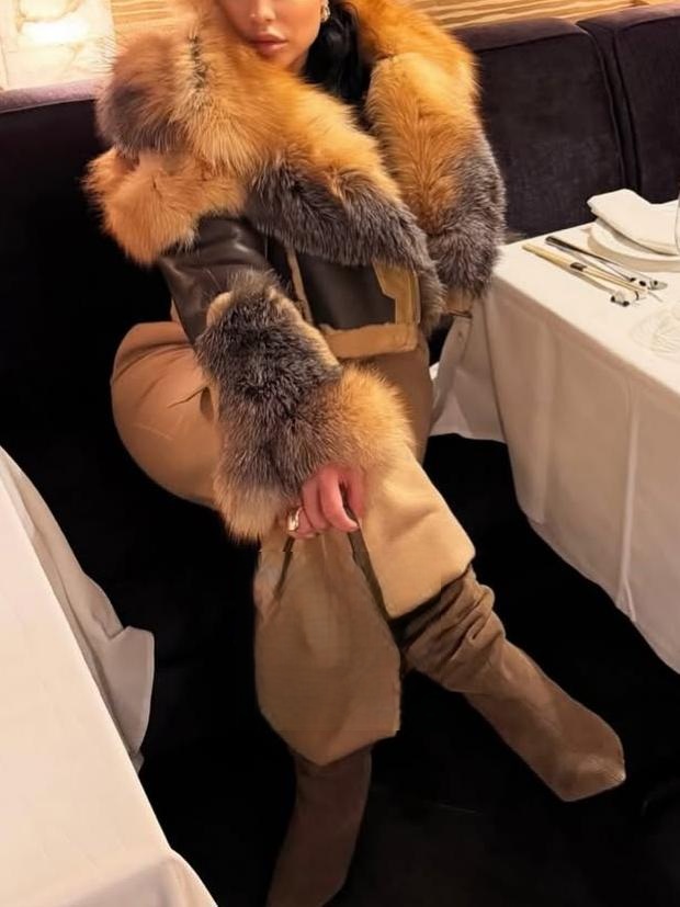 Elegant Brown Suede Hooded Jacket