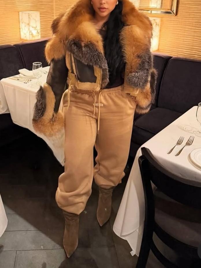 Elegant Brown Suede Hooded Jacket