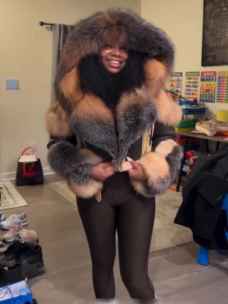 Elegant Brown Suede Hooded Jacket