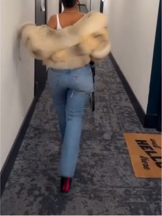 Golden Ombre Fox Fur Cropped Jacket