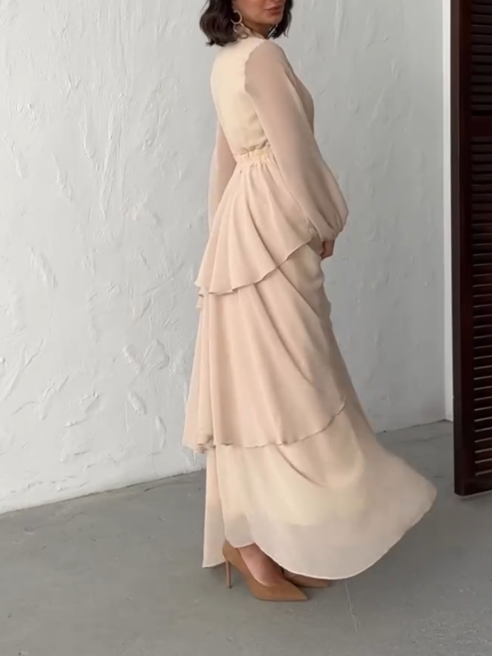 Elegant Ruffle Maxi Dress