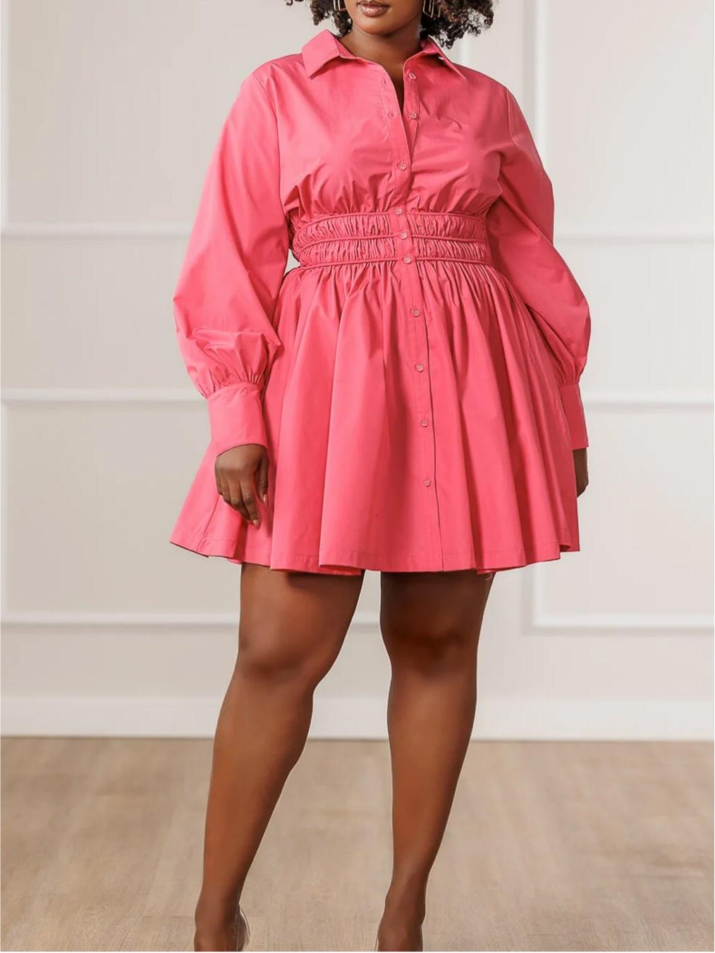 Pink Shirt Mini Dress