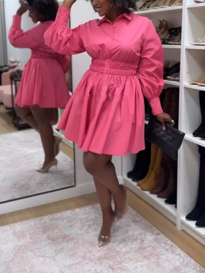 Pink Shirt Mini Dress