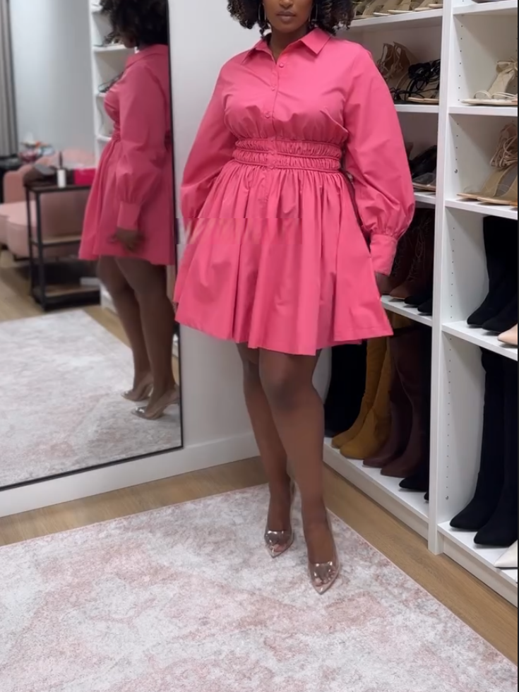 Pink Shirt Mini Dress