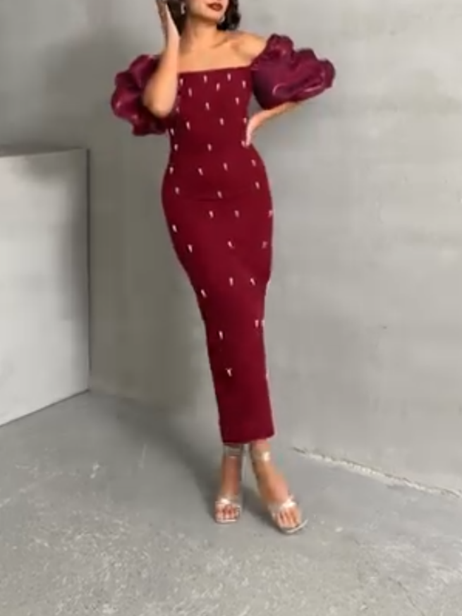 Elegant Bubble Short Sleeve Dress