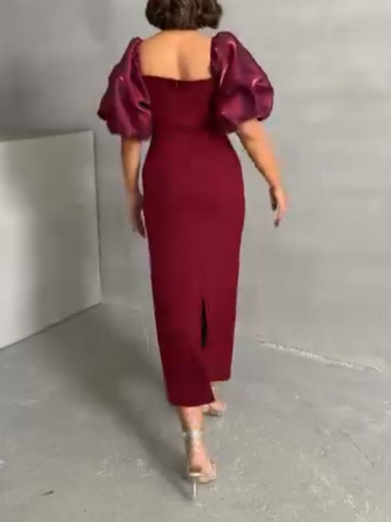 Elegant Bubble Short Sleeve Dress