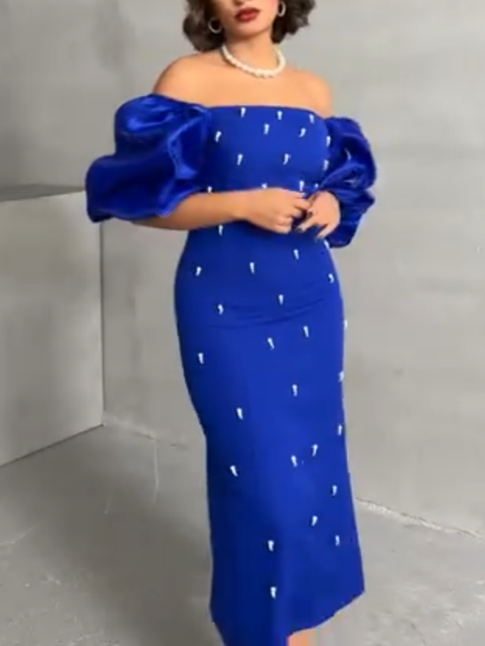 Elegant Bubble Short Sleeve Dress