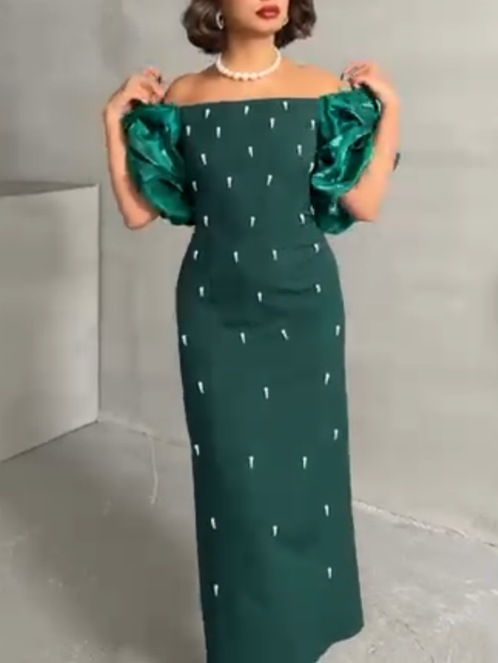 Elegant Bubble Short Sleeve Dress