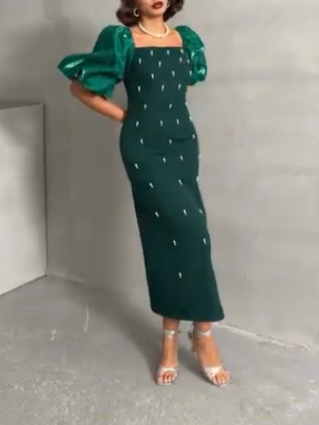 Elegant Bubble Short Sleeve Dress