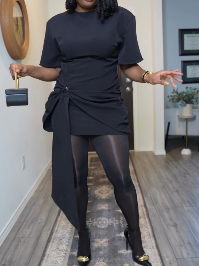 Casual Pleated Mini Dress