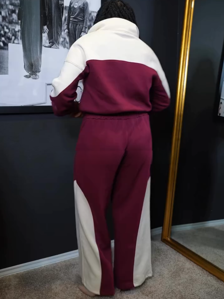 Burgundy Zip Jumpsuit