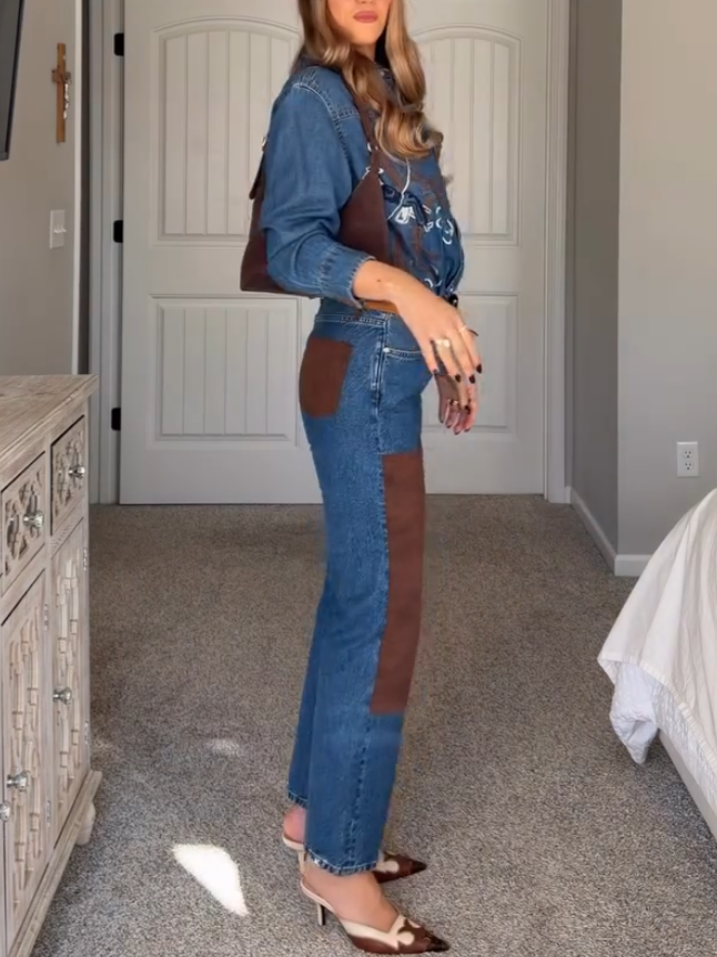 Western Chic Denim Two-Piece Set