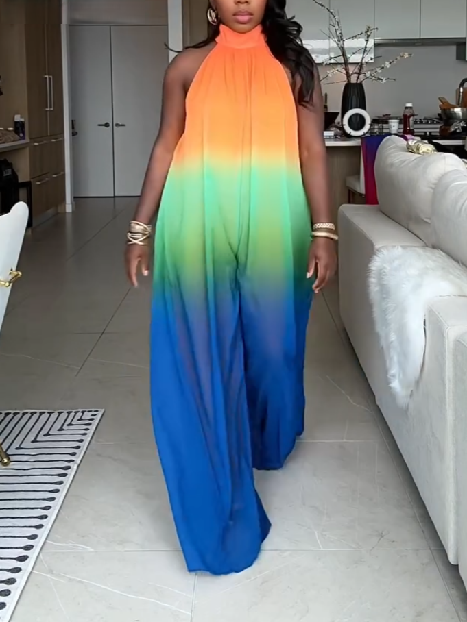 Elegant Multicolor Sleeveless Jumpsuit
